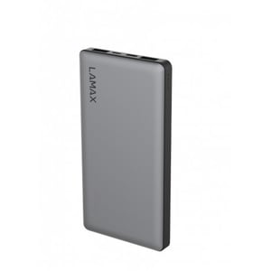 Lamax LAM10000MAHSL Lithium-Polymer (LiPo) 10000 mAh Power Bank, Metallic