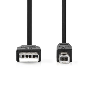 Nedis CCGL60100BK30 USB 2.0 Cable, 3 m, USB A to USB B, Black