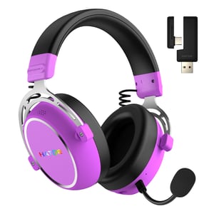 HATOR Hypergang 3 Wireless Gaming-Headset mit Kopfbügel, USB Typ C / USB Typ A, Bluetooth, violett
