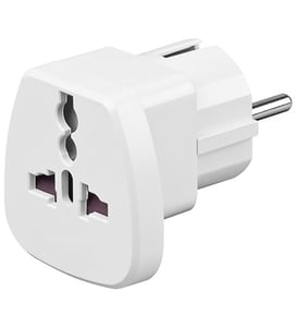 Alcasa 1500-RA1 Power Plug Adapter, White