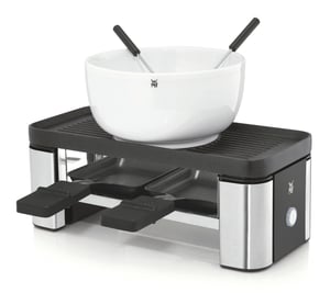 WMF KITCHENminis 0415100011 raclettegrill för 2 personer, 370 W, svart, rostfritt stål