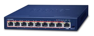 PLANET GSD-908HP Unmanaged Gigabit-Ethernet-Netzwerk-Switch (10/100/1000) PoE-Unterstützung Blau