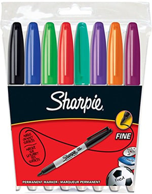 Sharpie S0814660 marker permanentny Czarny, Niebieski, Zielony, Fioletowy, Czerwony, Fioletowy, Żółty 8 szt.