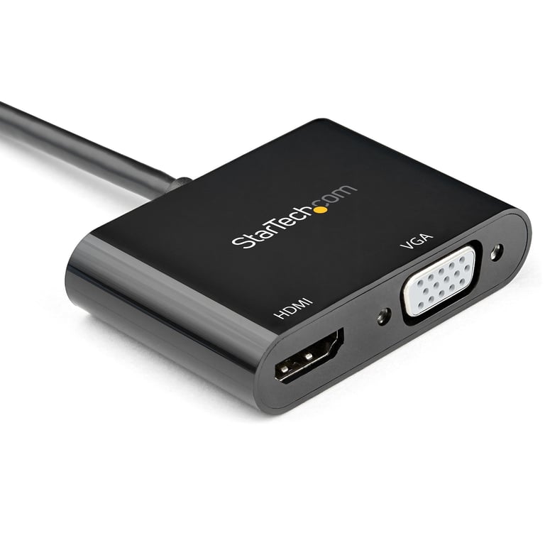 StarTech DP2VGAHD20 adapter kablowy DisplayPort HDMI + VGA (D-Sub) Czarny