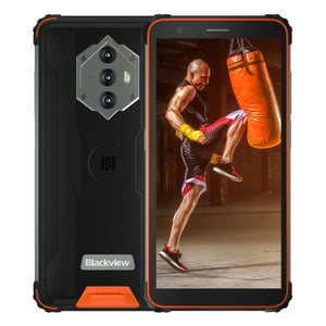 iGET BLACKVIEW GBV6600 Orange 14,5 cm (5.7") Dual SIM Android 10 4G USB Type-C 4 GB 64 GB 8580 mAh Czarny, Pomarańczowy