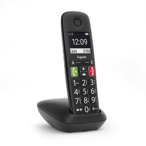 Gigaset E290A Telefon analogowy/DECT Nazwa i identyfikacja dzwoniącego Czarny
