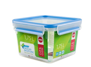 EMSA 508537 Rectangular Food Storage Container, 1.75 L, Blue, Transparent, 1 pc.
