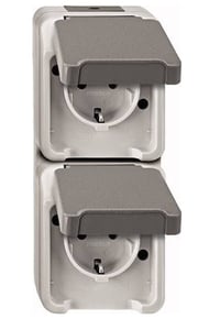 Merten MEG2329-8029 CEE 7/3 Electrical Outlet, Gray
