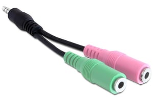 DeLOCK 3.5mm/2 x 3.5mm kabel audio 0,12 m Wielobarwny