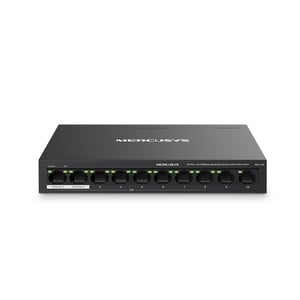 Mercusys MS110P Managed Fast-Ethernet-Netzwerk-Switch (10/100) mit PoE-Unterstützung, schwarz