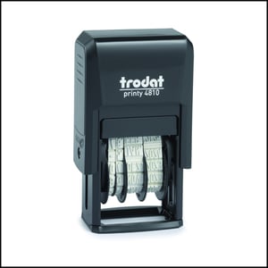 Trodat 70381 Firmenstempel, selbstfärbend, Datumsstempel, Gummi