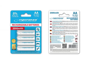 Esperanza EZA104W batteri för hemmabruk Uppladdningsbart nickel-metallhydrid-batteri (NiMH)
