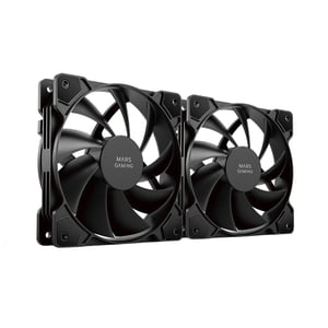 Mars Gaming MFPROX2 PC-Kühlsystem PC-Gehäuse 12-cm-Lüfter, schwarz, 2 Stück