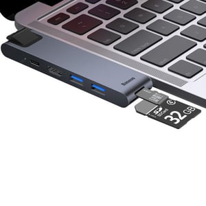 Baseus CAHUB-L0G Thunderbolt 3-Dockingstation Schwarz, Silber
