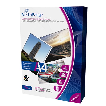 MediaRange MRINK106 papier fotograficzny A4 Biały Matowy