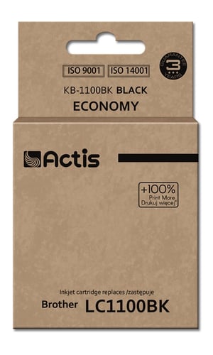 Actis Tusz KB-1100Bk (zamiennik Brother LC1100BK/980BK; Standard; 28 ml; czarny)