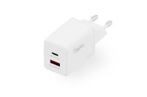Digitus GaN II 45-W-Netzladegerät | 1x USB-C, 1x USB-A | PD 3.0, QC 3.0 | Weiß