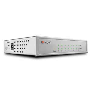 Lindy 25045 Managed Gigabit-Ethernet-Netzwerk-Switch (10/100/1000) PoE-Unterstützung Silber