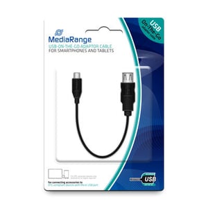 MediaRange MRCS168 USB-kabel USB 2.0 0,2 m Micro-USB B till USB A Svart