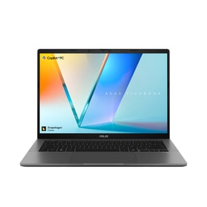 ASUS Vivobook S14 S3407QA-KP003W Copilot+ PC Snapdragon X1-26-100 Laptop 35,6 cm (14") WQXGA 16 GB LPDDR5x-SDRAM 512 GB SSD Wi-Fi 6E (802.11ax) Windows 11 Home Szary