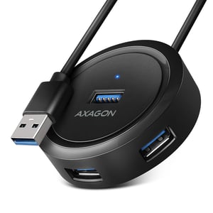 Axagon HUE-P1A USB 3.2 Gen 1 (3.1 Gen 1) Typ-A-Hubs und -Konzentratoren, 5000 Mbit/s, schwarz