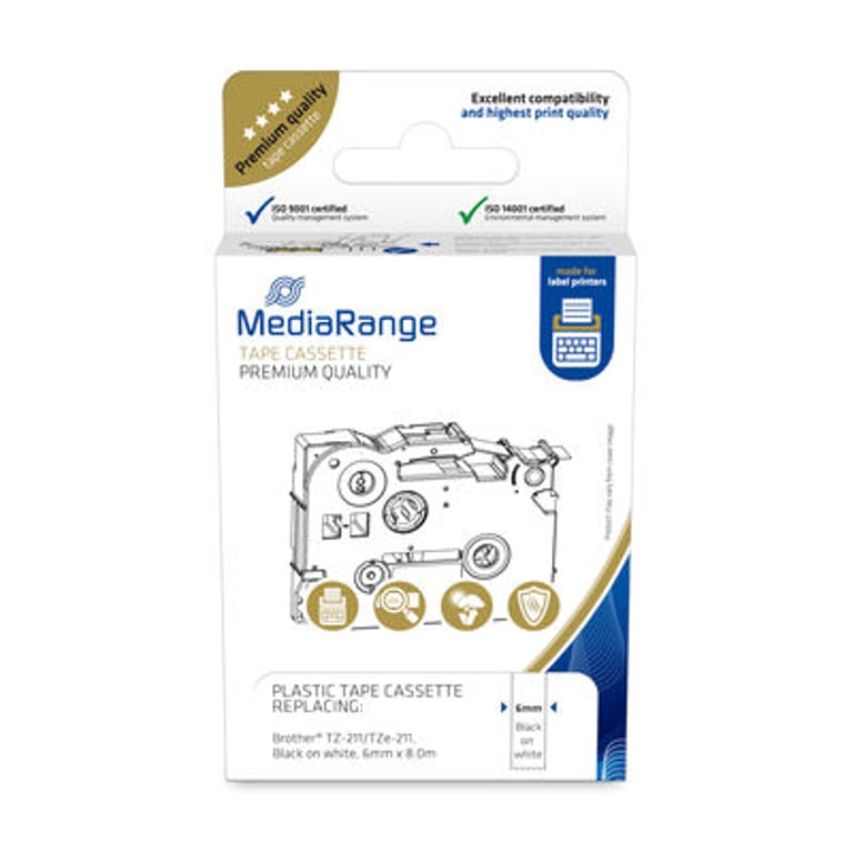 MediaRange MRBTZ211 etykiet do nadruku Czarny