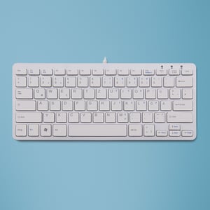 R-Go Tools Ergonomiczna klawiatura, R-Go Compact klawiatura, płaska konstrukcja,układ QWERTZ (DE), przewodowa, biała