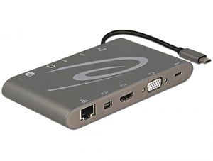 DeLOCK 87297 USB 3.2 Gen 2 (3.1 Gen 2) Type-C Docking Station, Gray