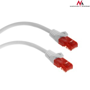 Maclean MCTV-301 W Network Cable, Red and White, 1 m, Cat6 U/UTP (UTP)