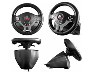 Subsonic SV200 Black, Gray USB Steering Wheel + Pedals for Nintendo Switch, PC, PlayStation 4, Xbox