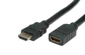 VALUE HDMI + Ethernet M/F 1 m HDMI cable, HDMI Type A (Standard), Black
