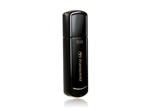 Transcend JetFlash Elite JetFlash 350 8 GB USB Flash Drive, USB Type-A 2.0, Black