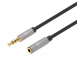 Manhattan 356022 1 m 3.5mm Audio Cable, Black, Silver