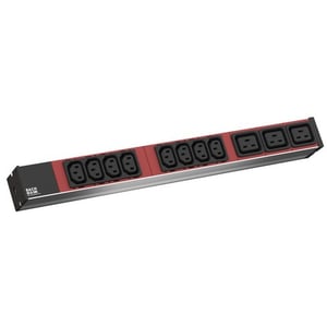 Bachmann 800.2332 rozdzielacz zasilania PDU 11 x gniazdo sieciowe 1U Czarny, Czerwony