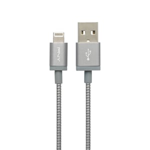 PNY USB-A/Lightning 1,2 m, grau, metallisch