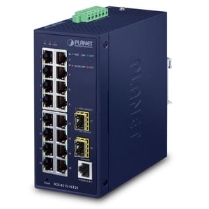PLANET IGS-4215-16T2S Managed L2/L4 Gigabit-Ethernet-Netzwerk-Switch (10/100/1000) Blau