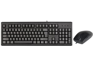 A4Tech KM-720620D tangentbord Medföljande mus Kontor USB QWERTY Engelska Svart