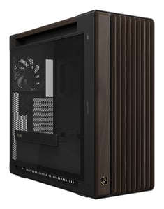 ASUS ProArt PA602 Wood Edition Modern Black – Midi-Tower mit Hartglasfront, schwarz, Holz
