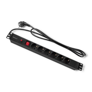 Qoltec 53993 2 m Power Strip with 6 Outlets, Indoor, Black