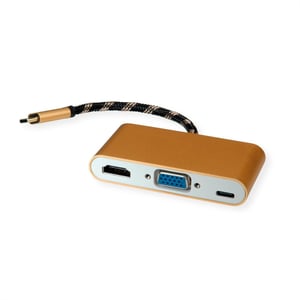 ROLINE 12.03.3155 USB 3.2 Gen 1 (3.1 Gen 1) dockningsstation, typ B, svart, guld, vit