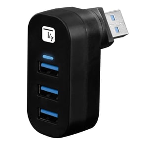 Techly IUSB3-HUB3-ROTB USB 3.2 Gen 1 (3.1 Gen 1) Type-A-hubbar och koncentratorer, 5000 Mbit/s, svart