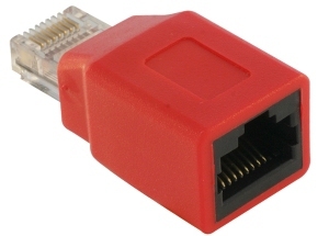 DeLOCK RJ45 Crossover Adapter male - female RJ45 M/F Czerwony