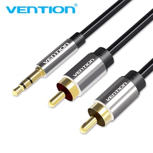 Vention BCFB ljudkabel 5 m 3,5 mm 2 x RCA Svart, Grå