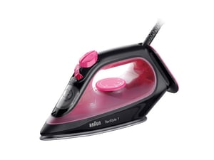 Braun TexStyle 1 Dry and Steam Iron, Ceramic Soleplate, 2000 W, Black, Purple