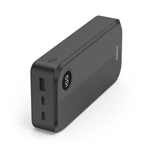 Hama 00201755 Lithium-Polymer (LiPo) Power Bank, 20,000 mAh, Black