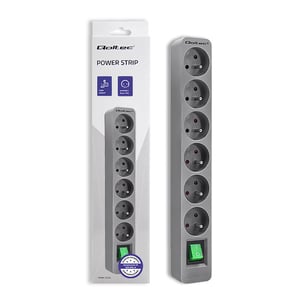 Qoltec 50291 1.8 m Power Strip, 6 Outlets, Indoor, White