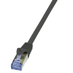 LogiLink 0.5 m Cat.6A 10G S/FTP Network Cable, Black, 0.5 m Cat6a S/FTP (S-STP)