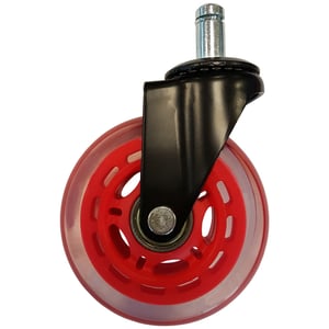 LC-Power LC-CASTERS-7BR-SPEED, tillbehör till kontors- och datastol, röd plast, gummi, självjusterande hjul
