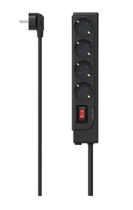 Hama 00223166 Verteiler 1,5 m, 4 x Netzsteckdose, für den Innenbereich, schwarz