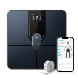 Eufy Smart Scale P2 Pro, kvadratisk, svart, elektronisk personvåg